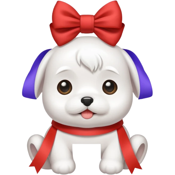 white baby maltese ribbon emoji