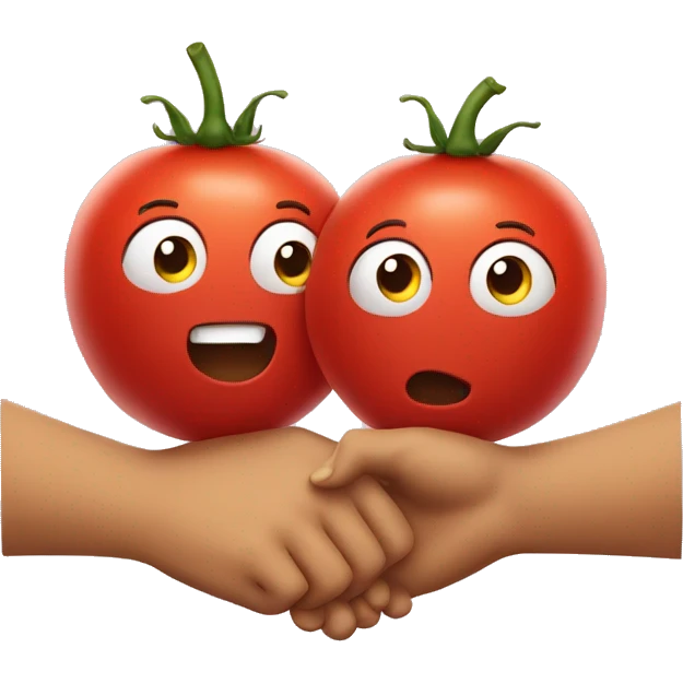 two tomato holding hands emoji