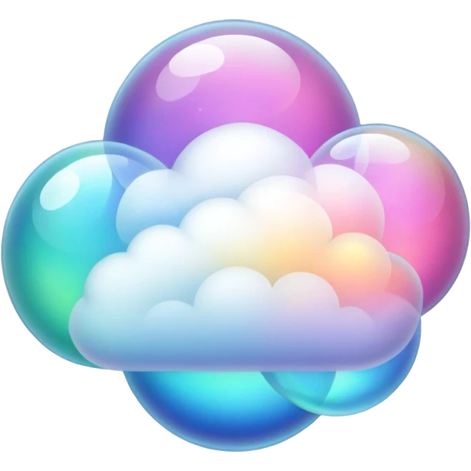 Glass bubble cloud emoji