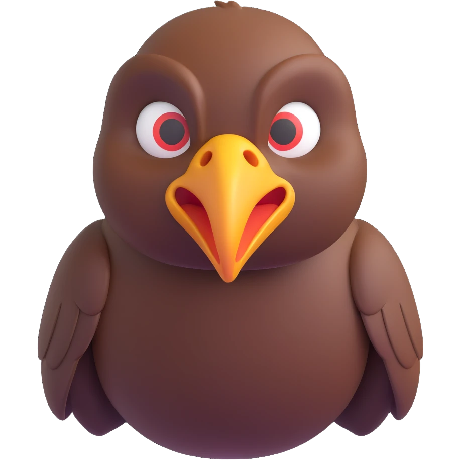 buzzard, 3D emoji style emoji