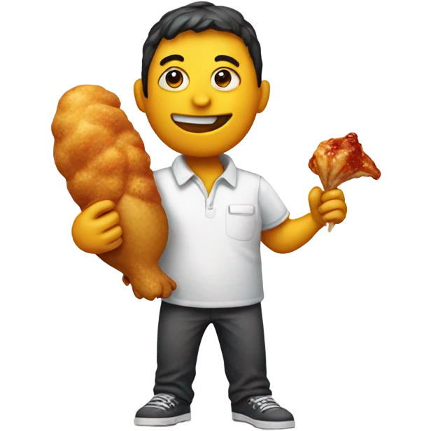 Emoji eating chicken wings  emoji