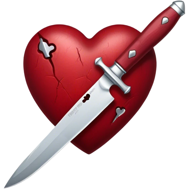 dark red heart with knife on it emoji
