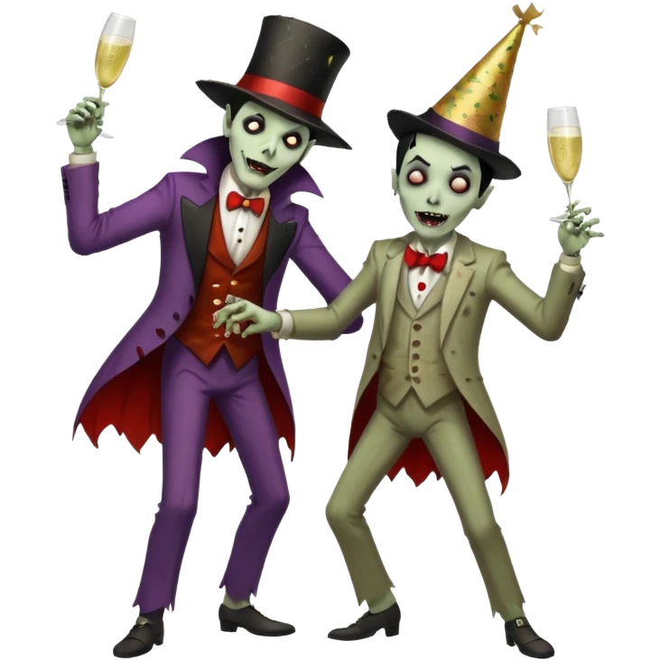 dracula dancing with zombie emoji