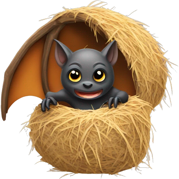 Bat with hay emoji