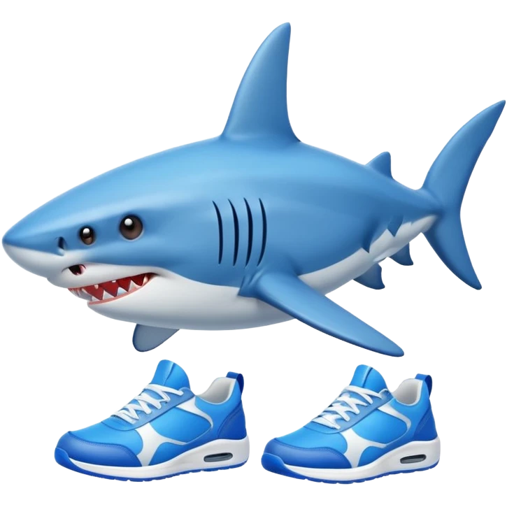 Tiburon con unas deportivas azules emoji