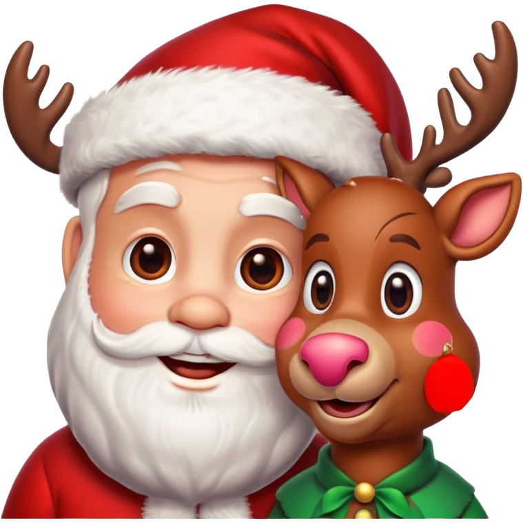 santa Rudolph hello emoji