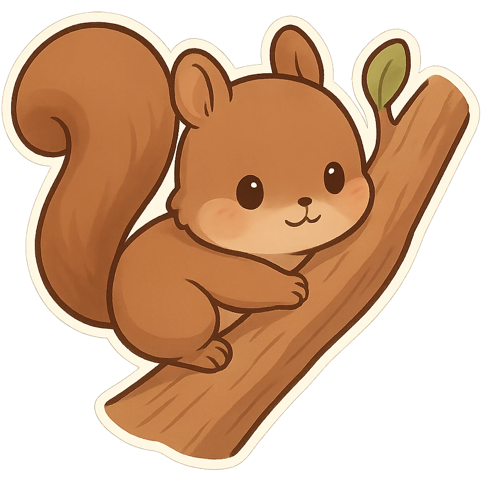 躲在树上的小松鼠 emoji