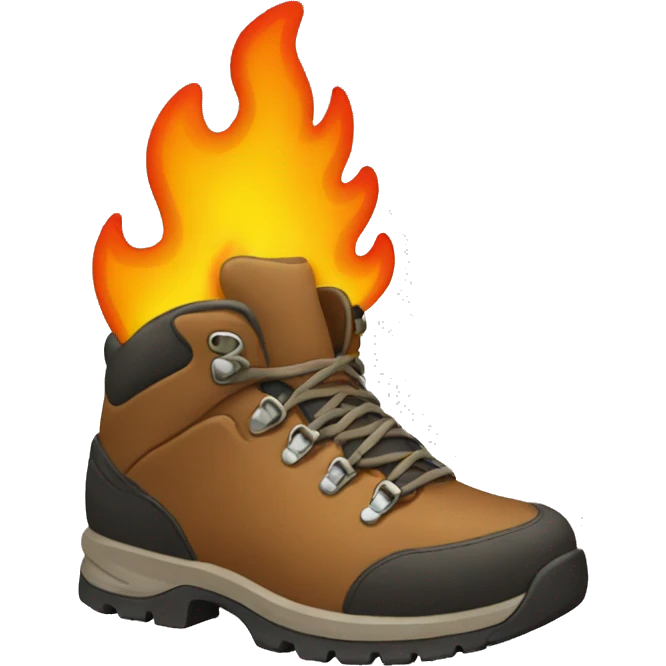 hiking boot on fire emoji