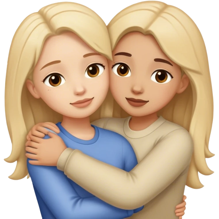 Girls hugging each other emoji