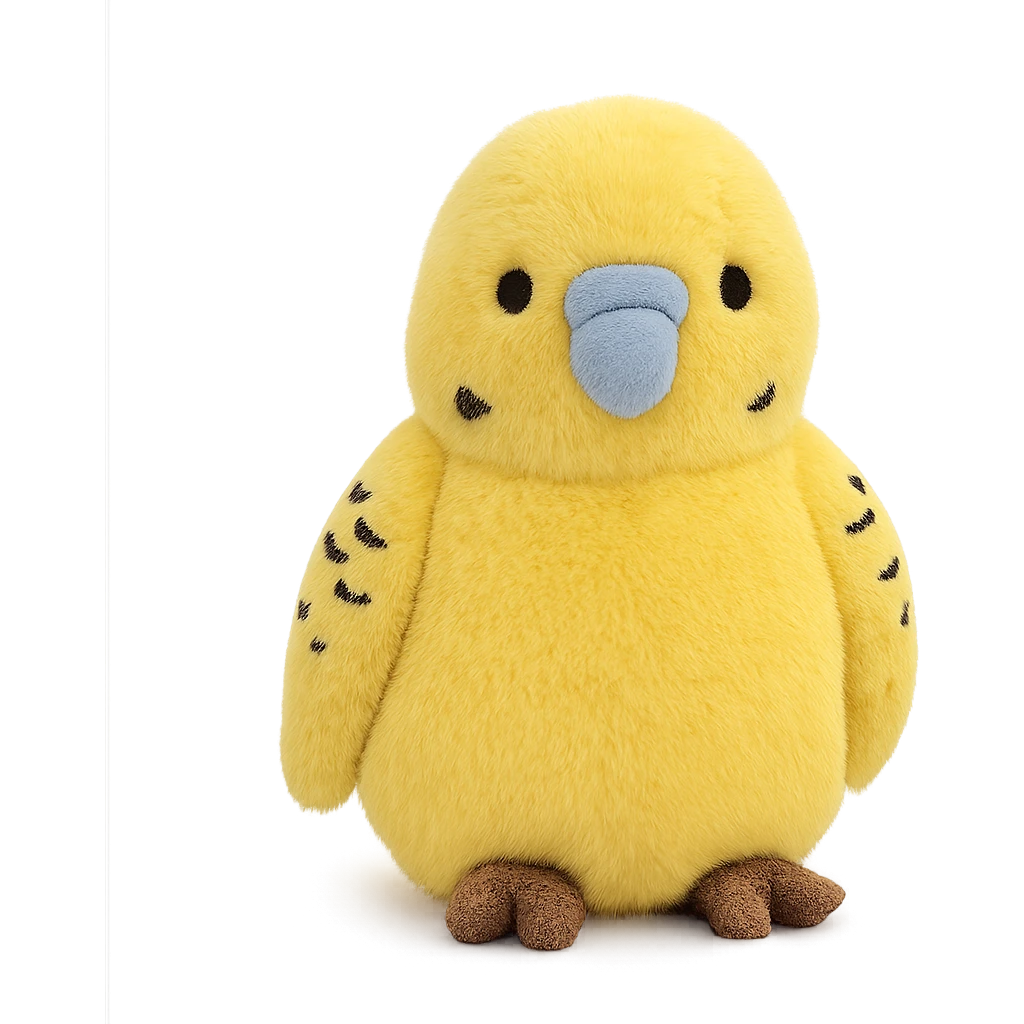 yellow budgie jellycat stuffed plush emoji