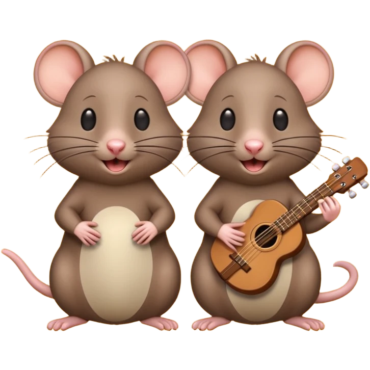 two best friend rats singing  emoji