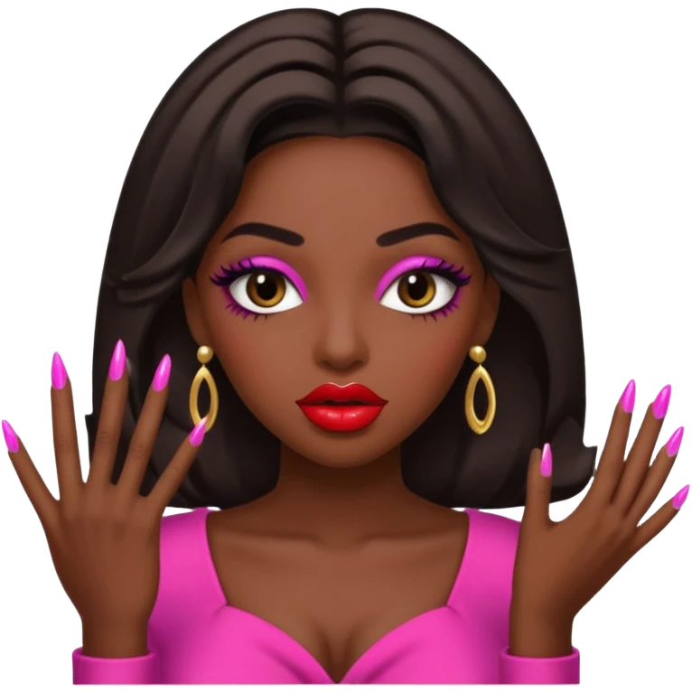 Material girl with big lips long eyelashes and long nails  emoji