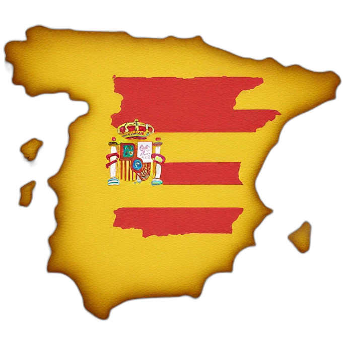 Spanish map with flag colors red and yellow horizontal emoji