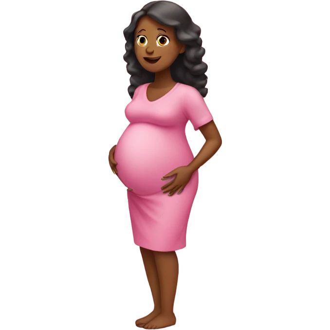 pink pregnant lady emoji