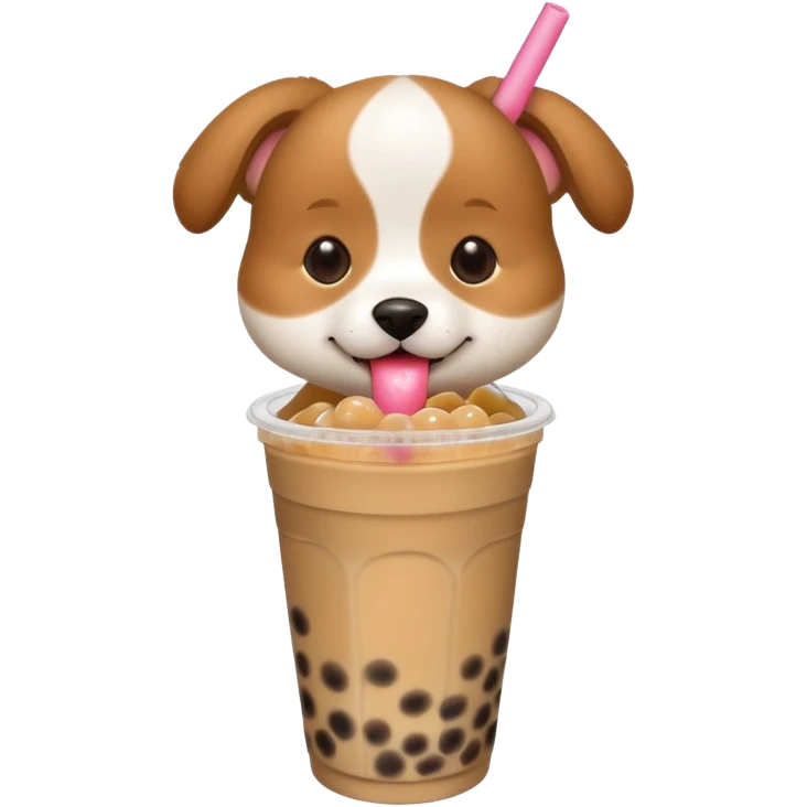 dog with bubble tea emoji