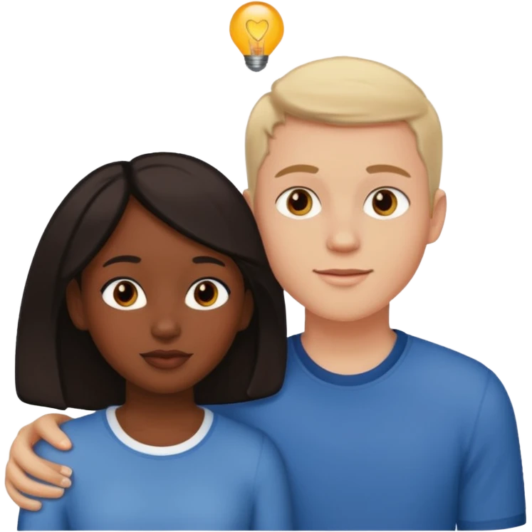 Couple in love black girl and white boy  emoji
