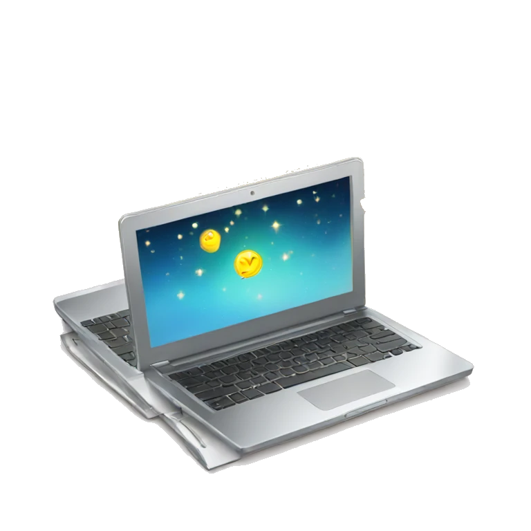 laptop and sparkling emoji