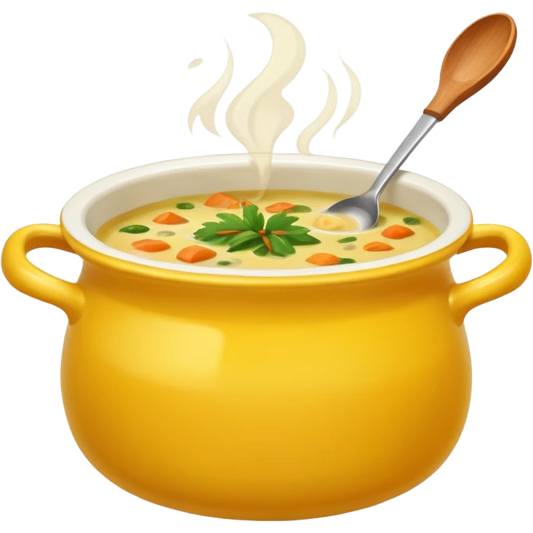 yellow pot with soup emoji