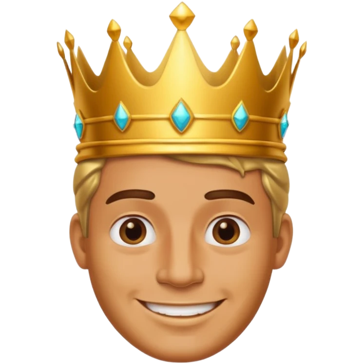 Catoon men king face emoji
