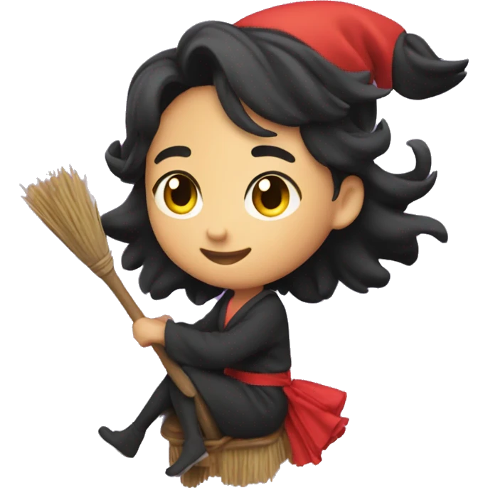 Kiki delivery services on her broom emoji