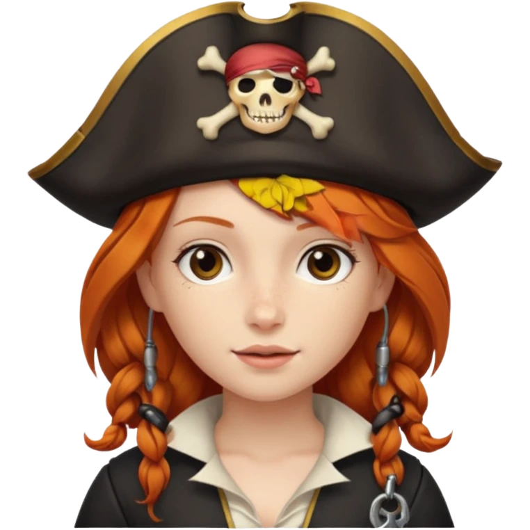 ginger hair pirate girl emoji