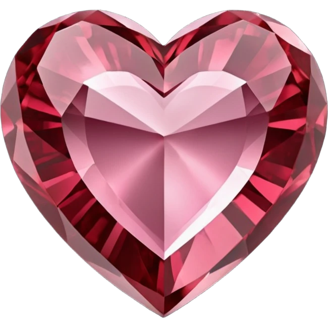 Hyperrealistic heart shaped detailed isolated 3d rendering Garnet Rose Quartz, 8k hd, 600 dpi emoji