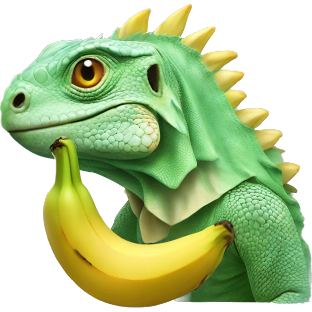 iguana with a banana emoji