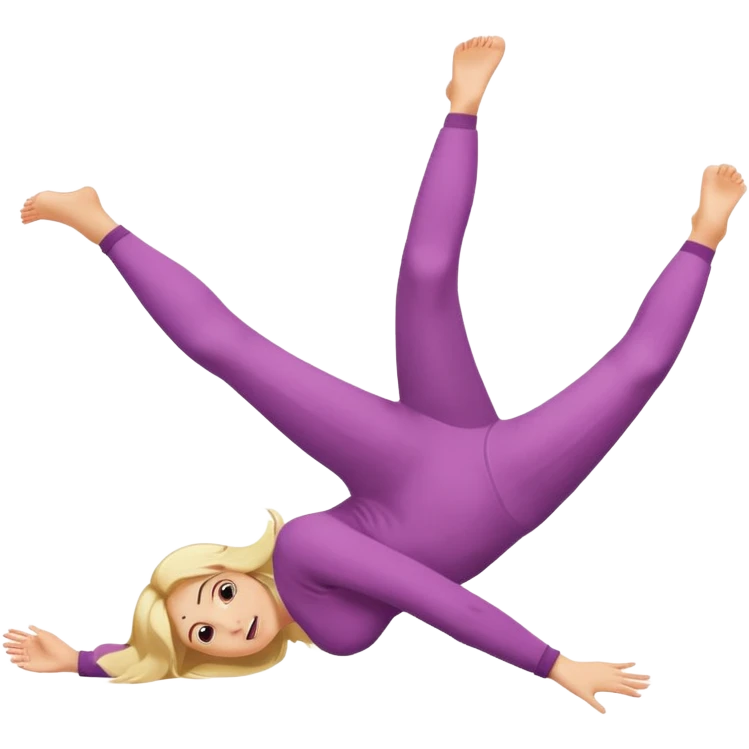 Blonde girl laying on stomach kicking her feet in the air and blushing emoji