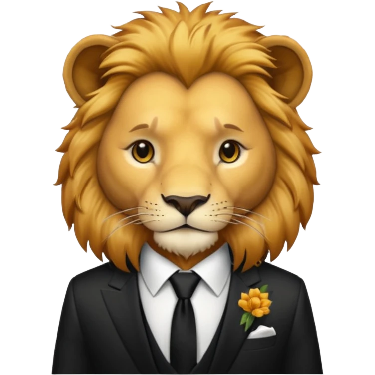 lion black tie emoji