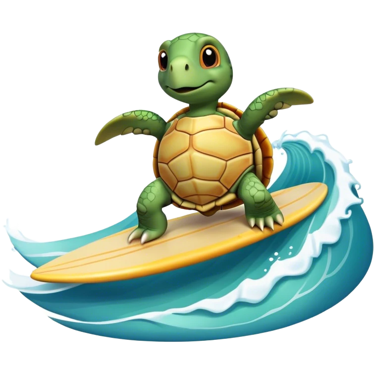 turtle surf wave emoji