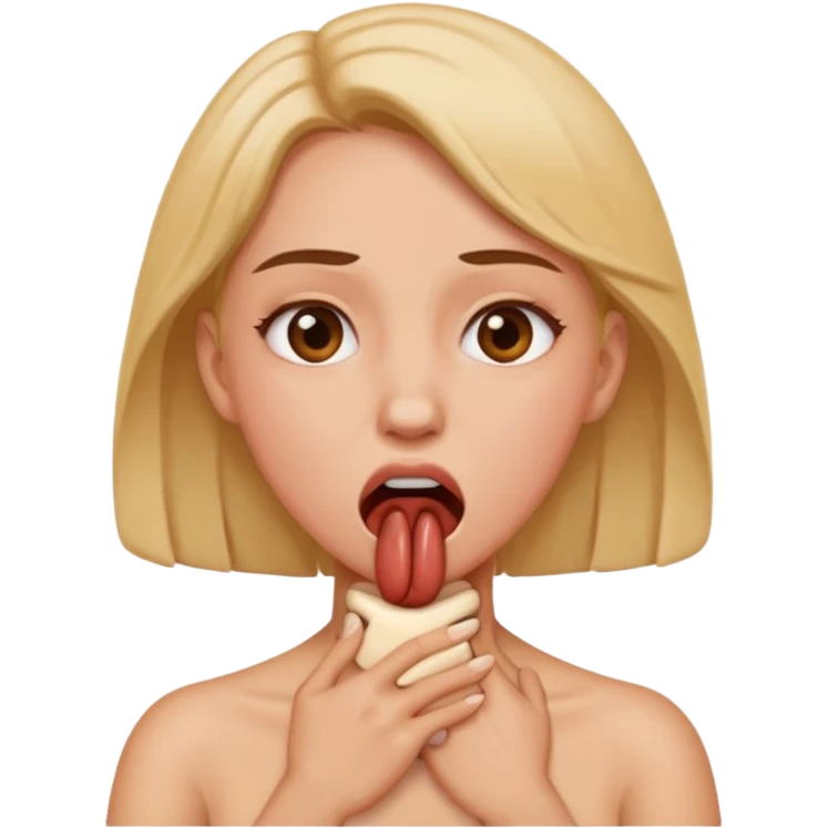 Woman self choking emoji