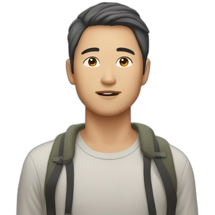 Asian man dreams about cat emoji
