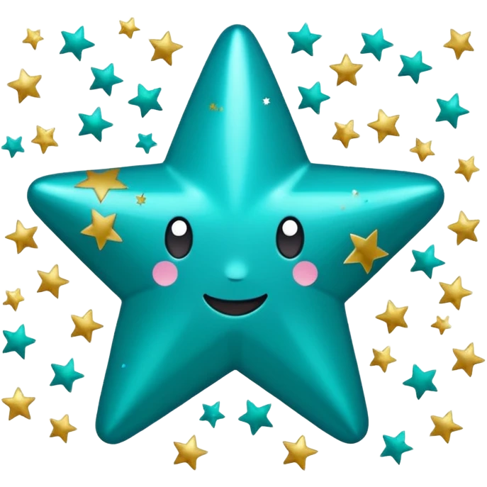 Teal star celebration emoji