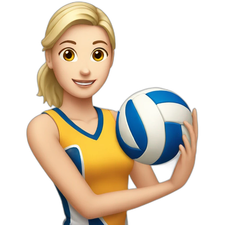White  girl playing volleyball emoji