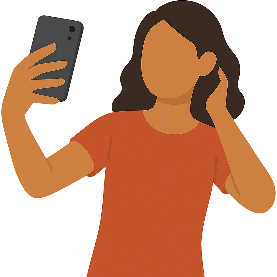 Flat design style selfie emoji