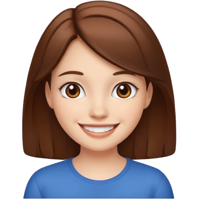 Muñequita blanca con pelo cafe emoji