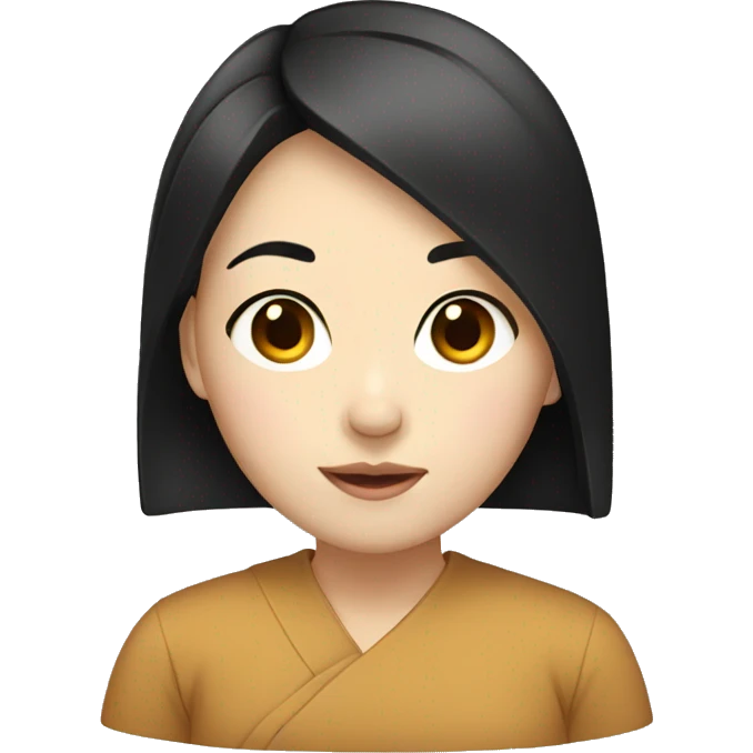 East Asian girl with black hair  emoji