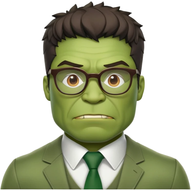 Professor Hulk with glasses and smart outfit emoji