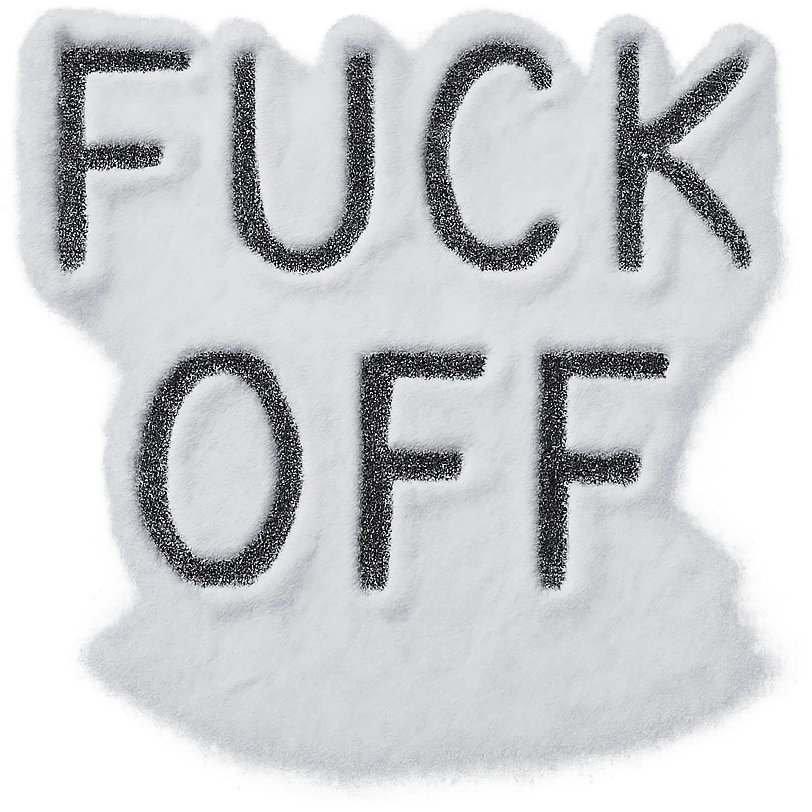 winter  snowFuck off text , remove background emoji
