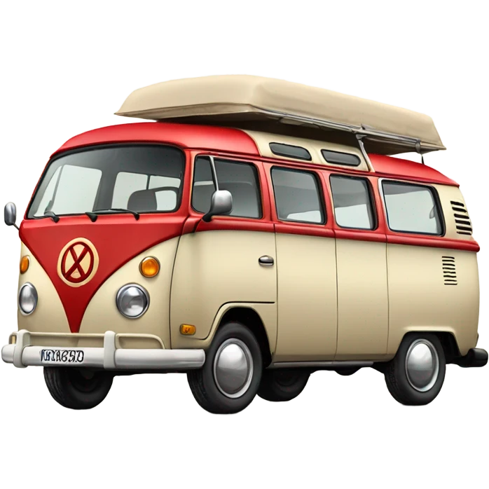 An old combi Volwagen red and beige  emoji