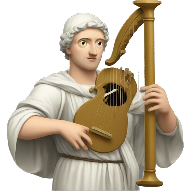 Petrarch holds a lyre in his hand emoji