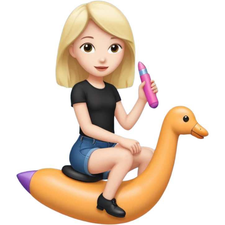 Girl ridding a dildo  emoji