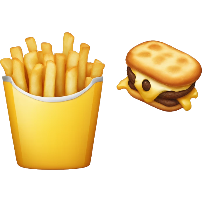 Half a fry and a half a car emoji