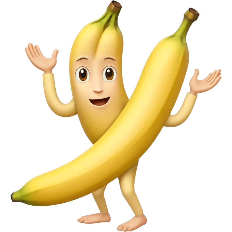 Banana  with a face  had strong arms and legs emoji