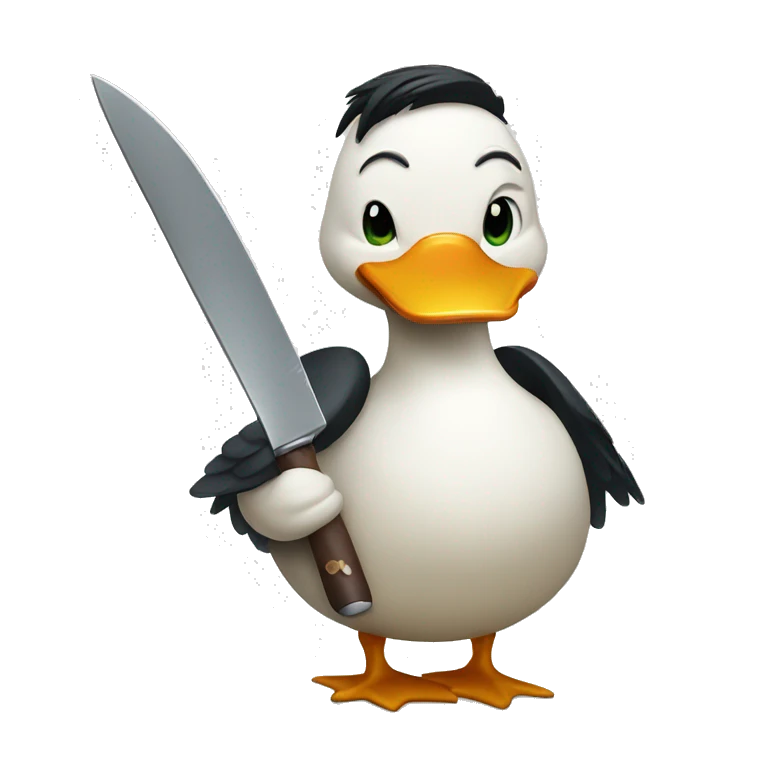 duck holding knife emoji