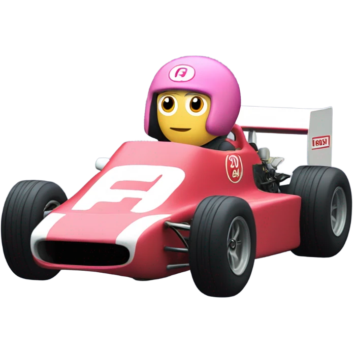 f1 racing car with Kirby eyes front view  emoji