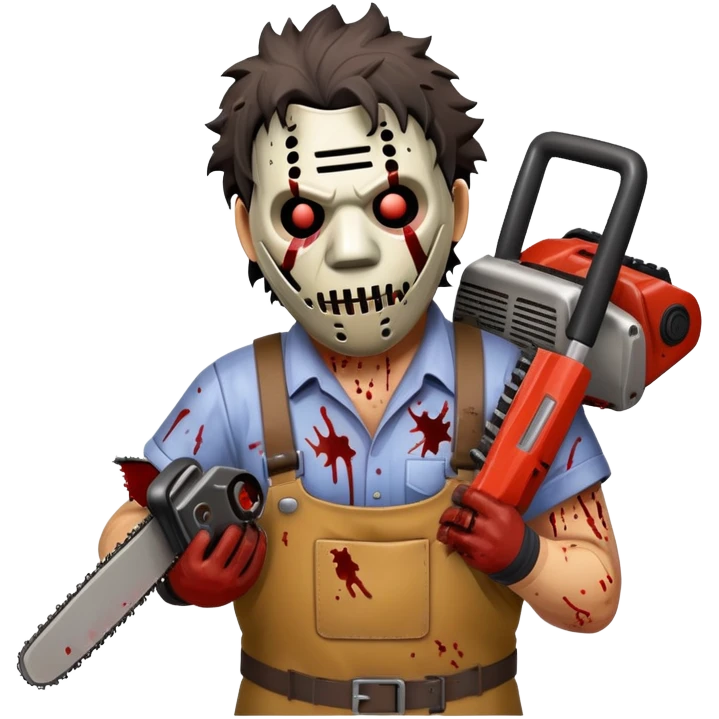 Leatherface with chainsaw emoji