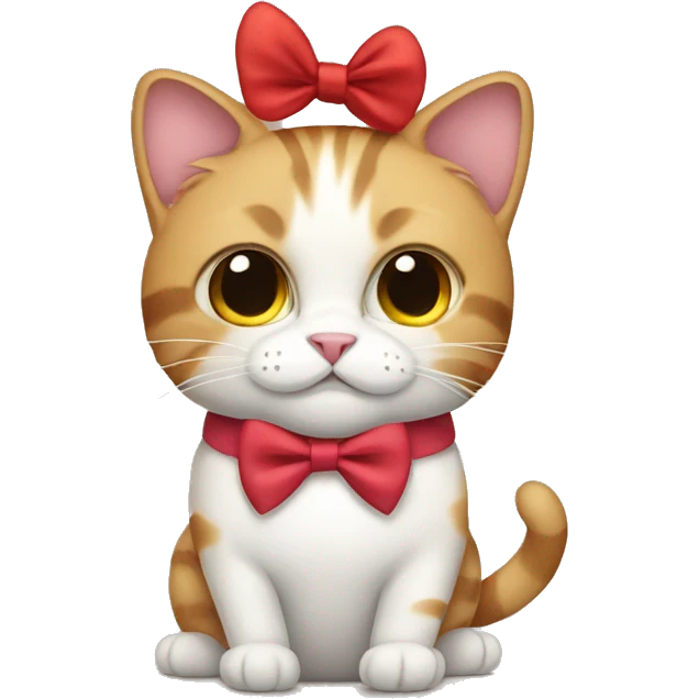 Cat wearing a bow emoji