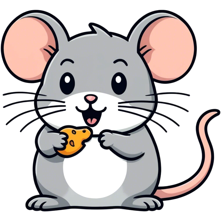 Mouse eating a cat emoji
