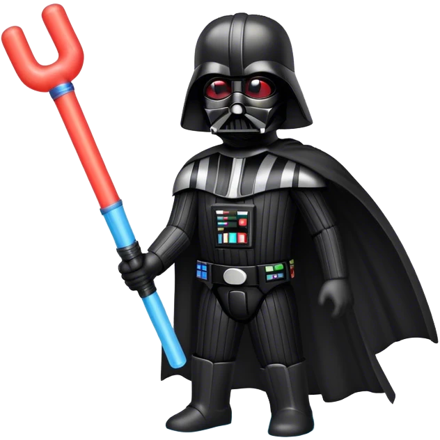 Darth Vader using a pool noodle lightsaber emoji